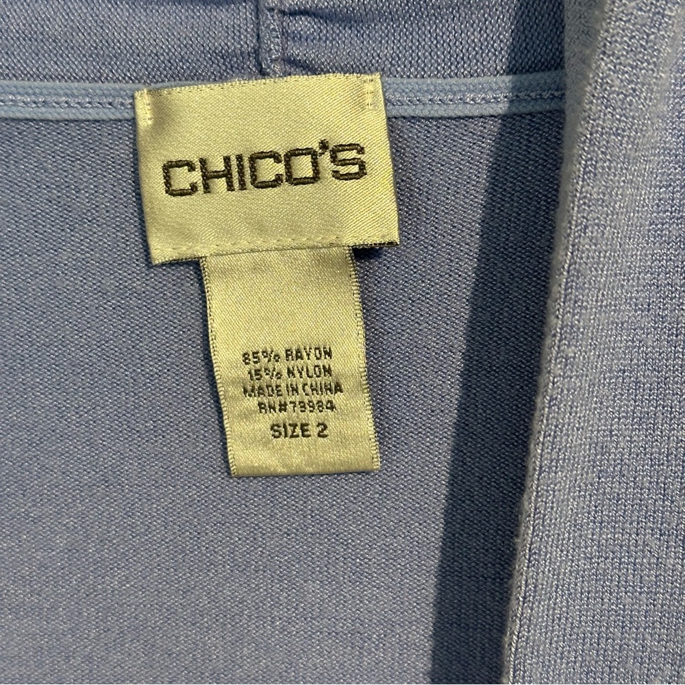 Chico's Soft Blue Knit Cardigan - Picture 2 of 3